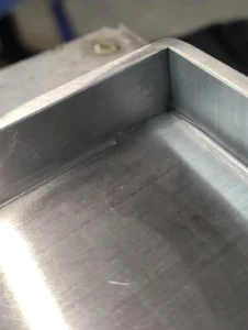 Stainless Steel Grill Pan Sample Manufacturing Cleaning Inside Corner