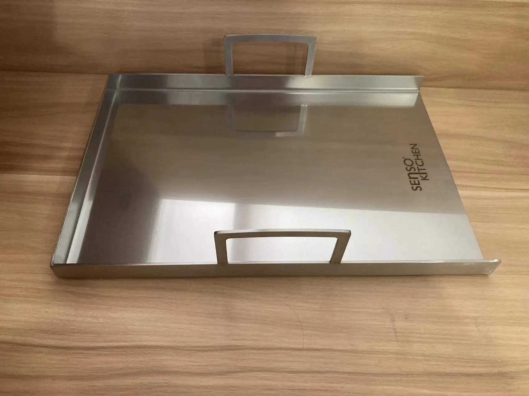 Custom Stainless Steel Grill Pan With Dual Handles And Laser Printing Logo Bonray Cookware